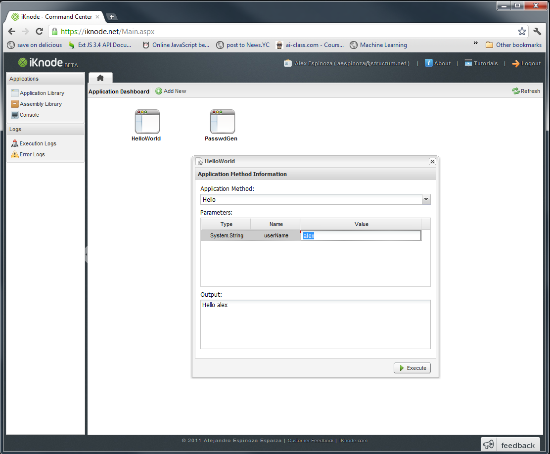 iKnode Dashboard App Execution iKnode Dashboard App Execution