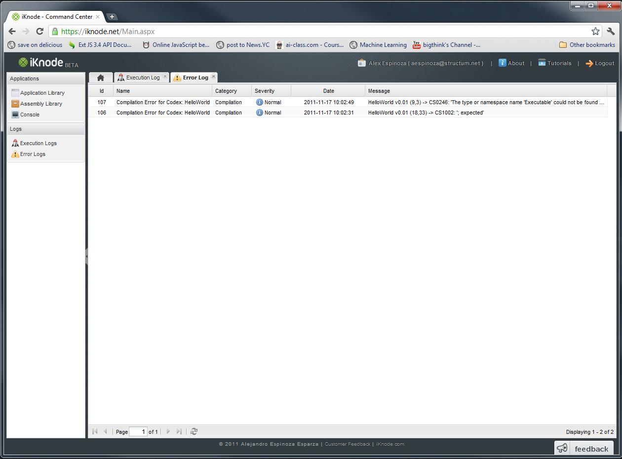 Error Logs Error Logs