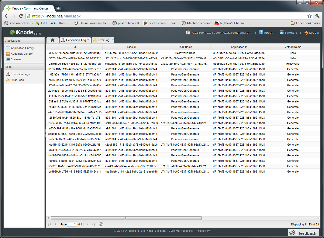 Execution Logs Execution Logs